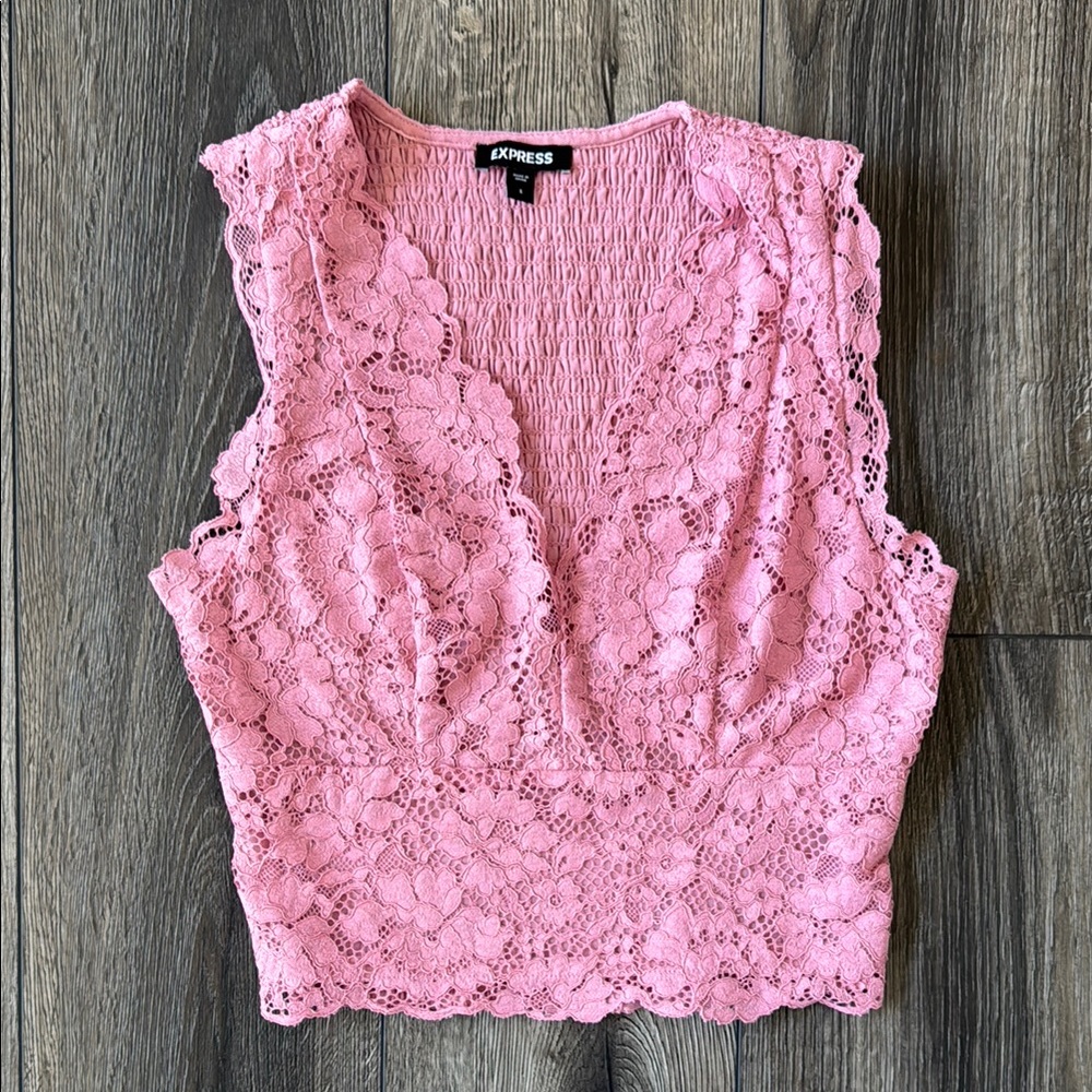Express Pink Sleeveless Crop Top